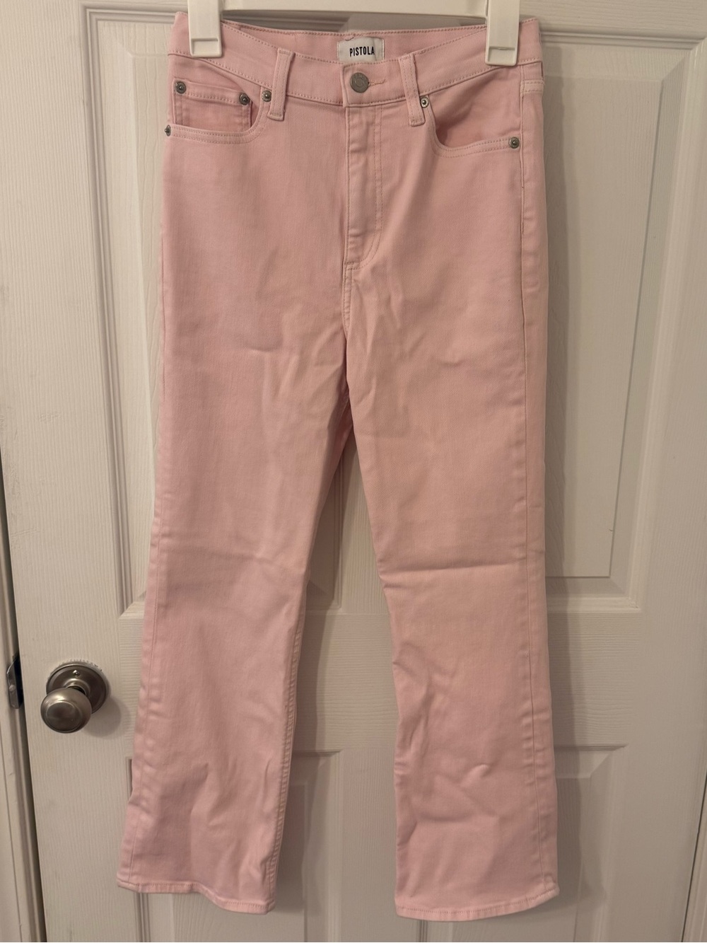 Pistola Larsen Blush Pink Relaxed Flare Jeans